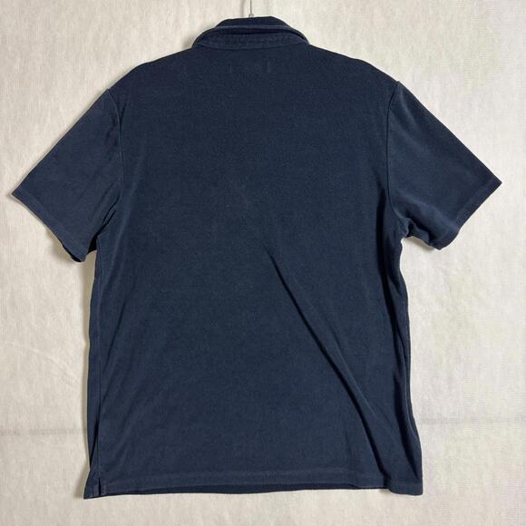 Outerknown Men's Size XL Dark Blue Short Sleeve Hightide Terry Towel Polo Shirt - Picture 2 of 10